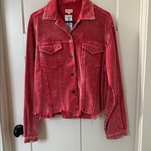 POL Women's Red Corduroy Jacket